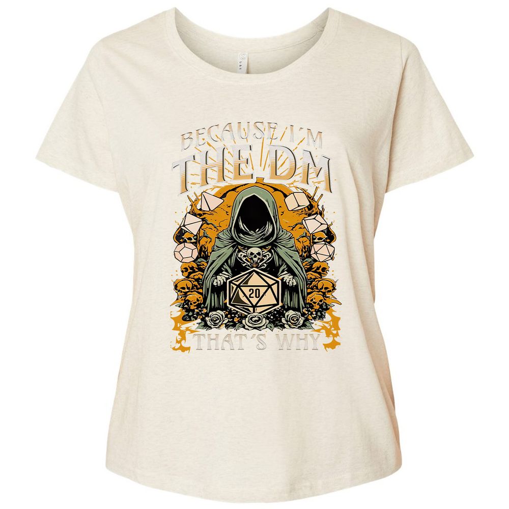 Because I'm DM That's Why Ladies Curvy Jersey - Natural Heather - 8