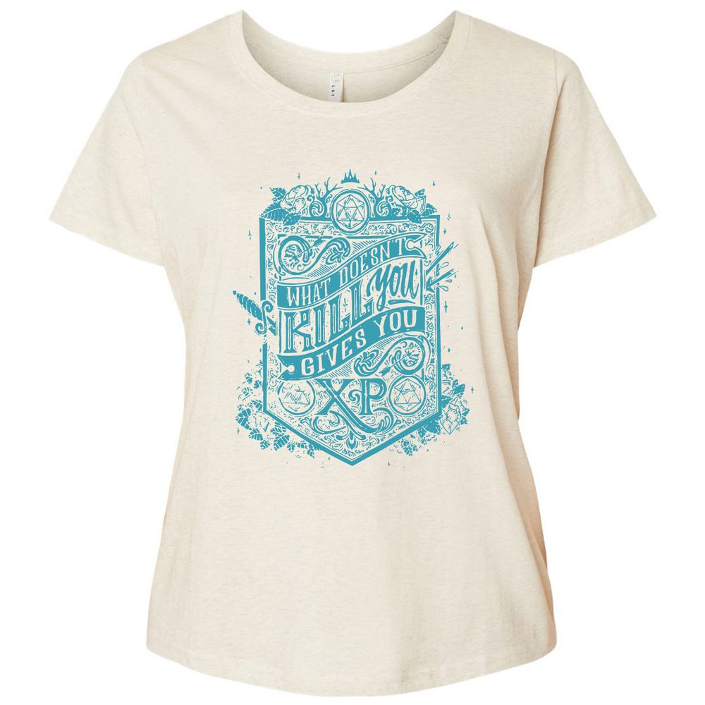 What Doesn't Kill You Gives You XP Ladies Curvy Jersey - Natural Heather - 8