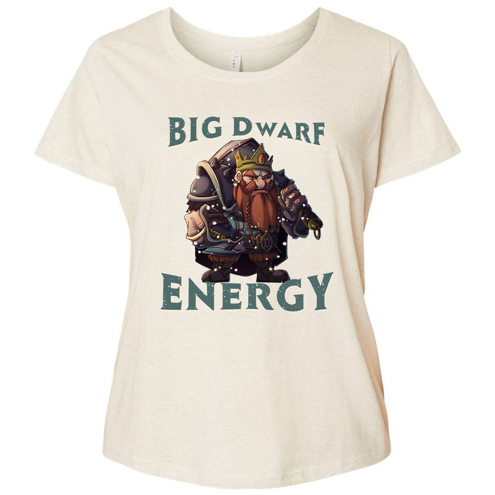 Big Dwarf Energy Ladies Curvy Jersey - Natural Heather - 8