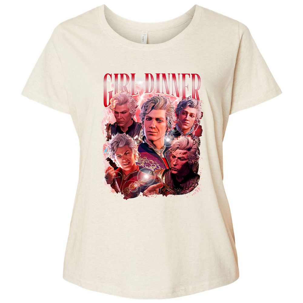 Astarion Girl Dinner Ladies Curvy Jersey - Natural Heather - 8