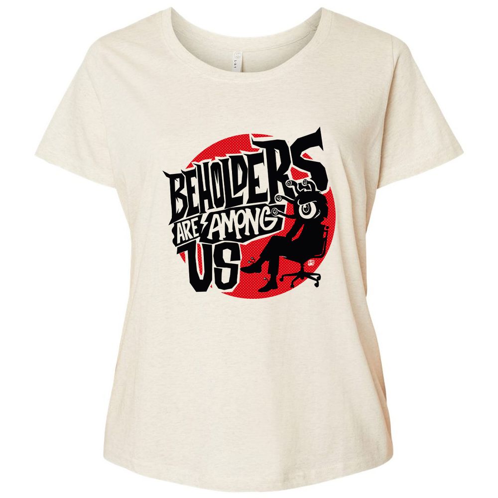 Beholders Are Among Us Ladies Curvy Jersey - Natural Heather - 8