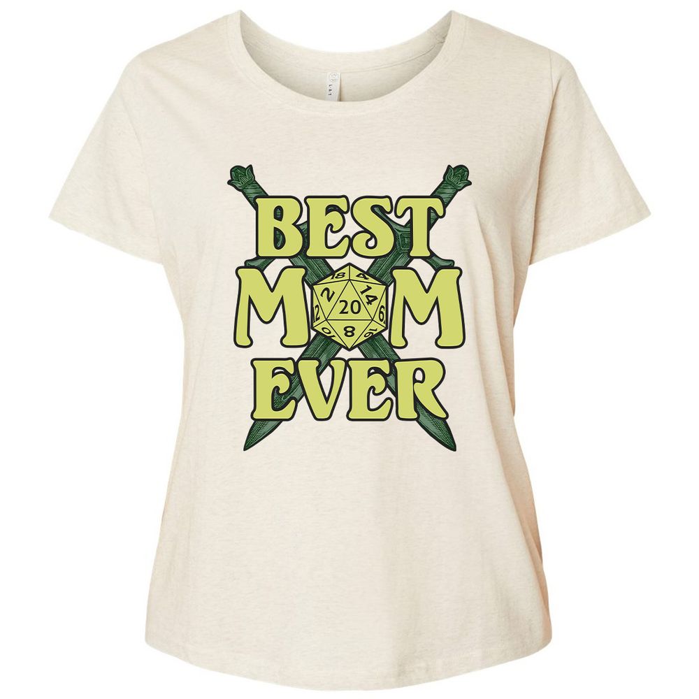 Best Mom Ever Ladies Curvy Jersey - Natural Heather - 8