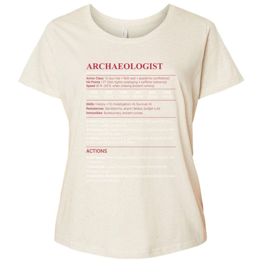 ARCHAEOLOGIST Ladies Curvy Jersey - Natural Heather - 8