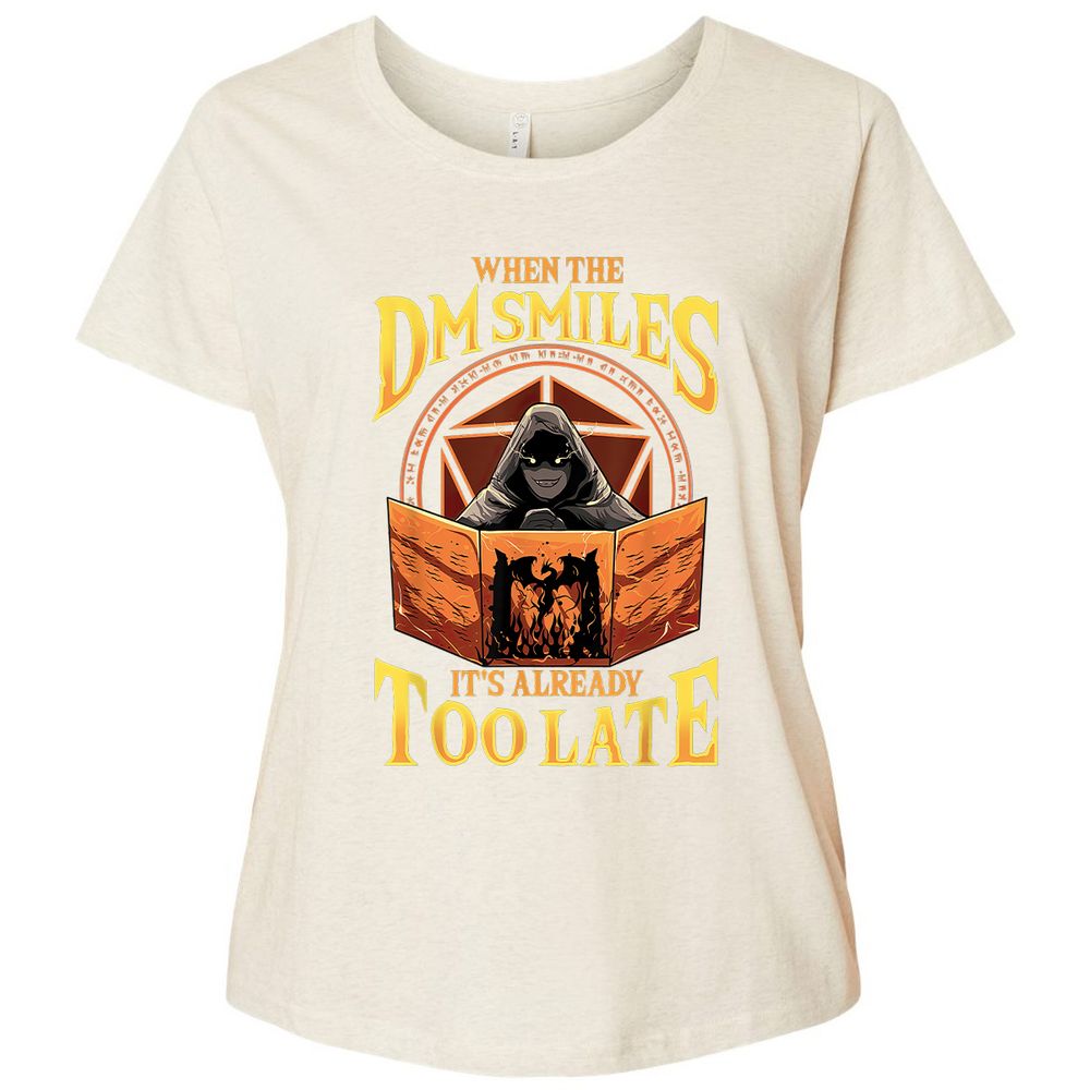 When The Dm Smiles Its Already Too Late Ladies Curvy Jersey - Natural Heather - 8