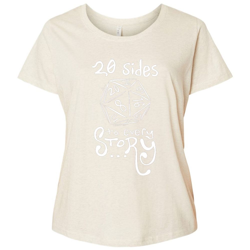 20 Sides to Every Story Ladies Curvy Jersey - Natural Heather - 8
