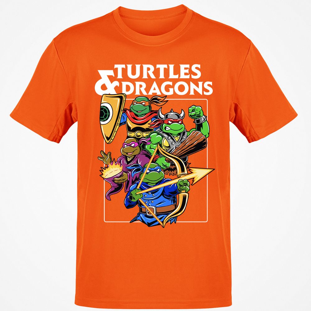 Turtles & Dragons Classic Unisex T-Shirt - Orange - 8