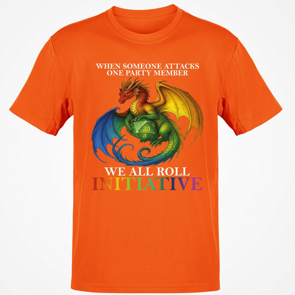 Dragon Roll For Initiative Classic Unisex T-Shirt - Orange - 8