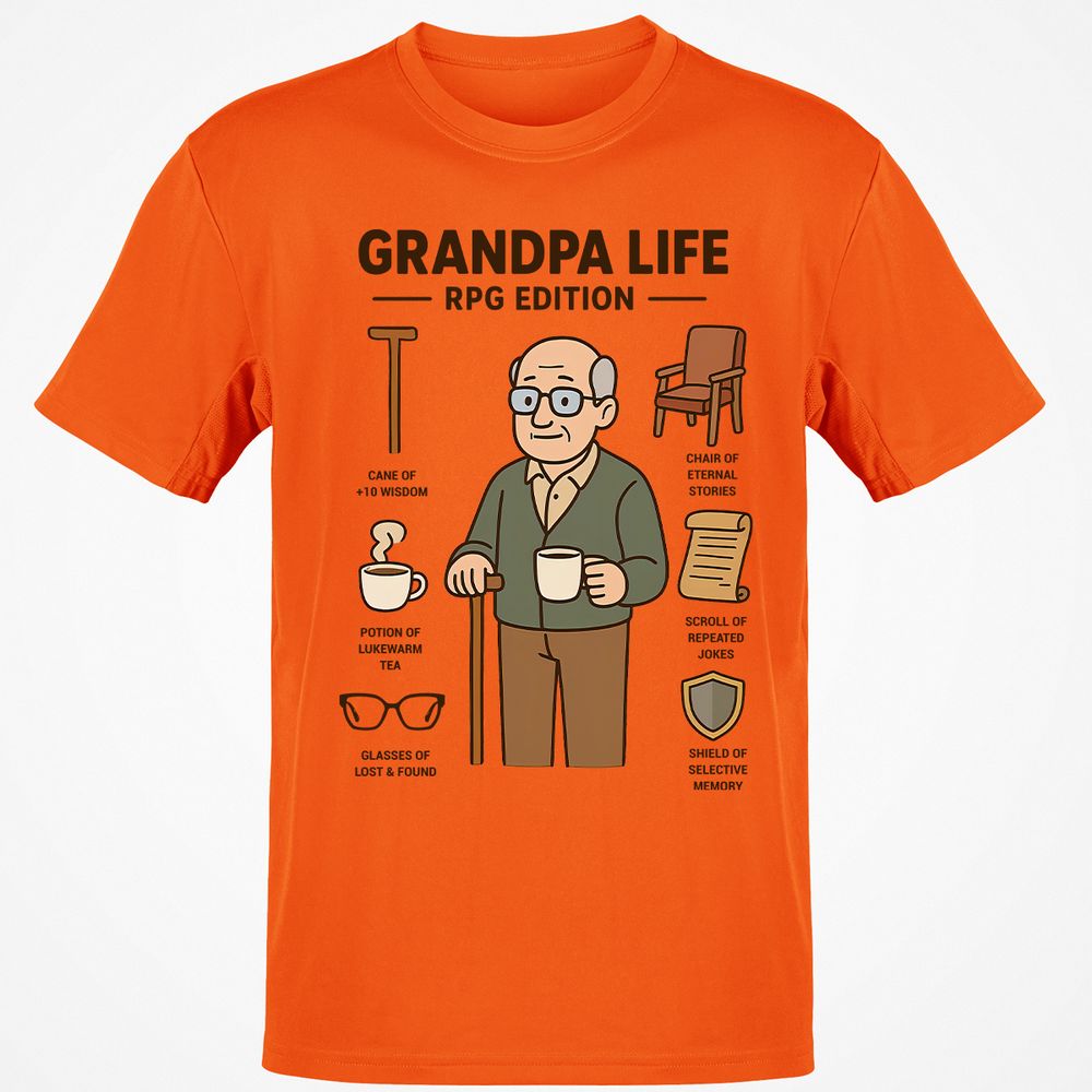 Grandpa Life RPG Edition Classic Unisex T-Shirt - Orange - 8