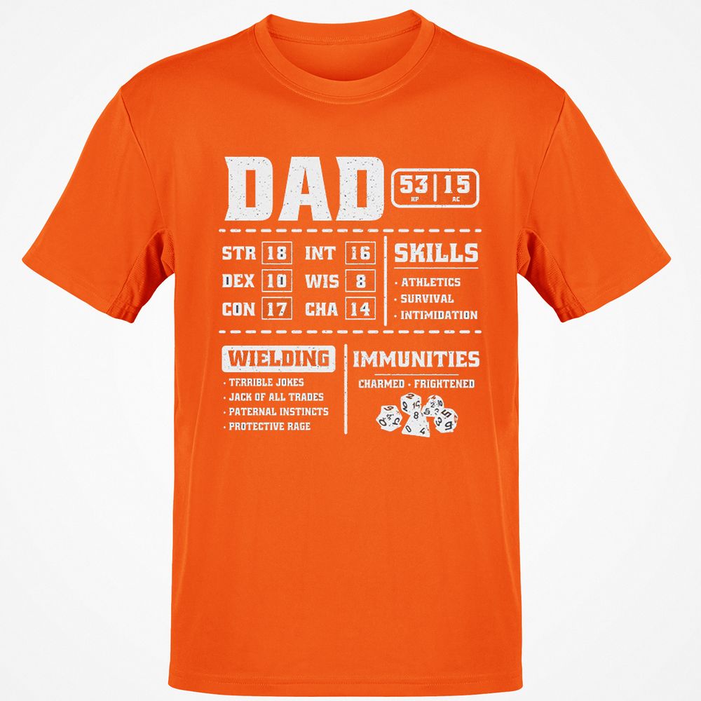 Dad Stat Block 2 Classic Unisex T-Shirt - Orange - 8