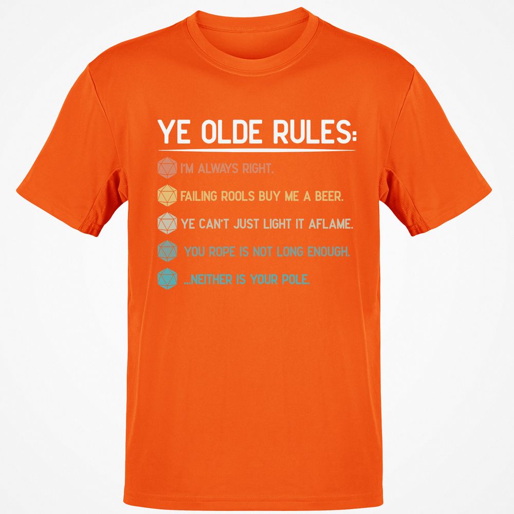 Dungeon Master Rules – Ye Olde RPG Classic Unisex T-Shirt - Orange - 8