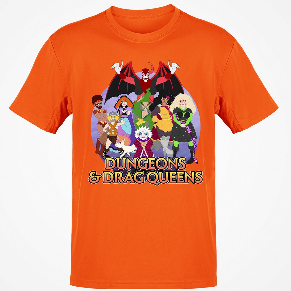 Dungeons n Drag Queens Cartoon Classic Unisex T-Shirt - Orange - 8