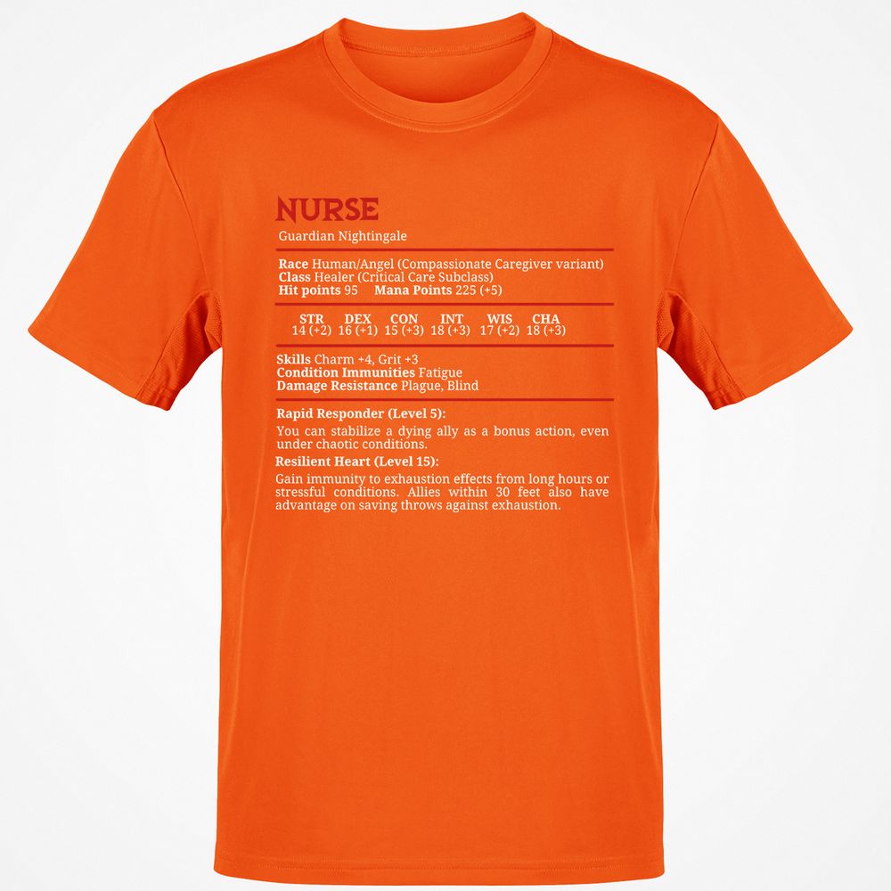Nurse Stats Classic Unisex T-Shirt - Orange - 8