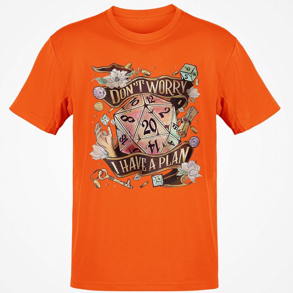 Floral Don't Worry I Have A Plan Classic Unisex T-Shirt - Orange - 8