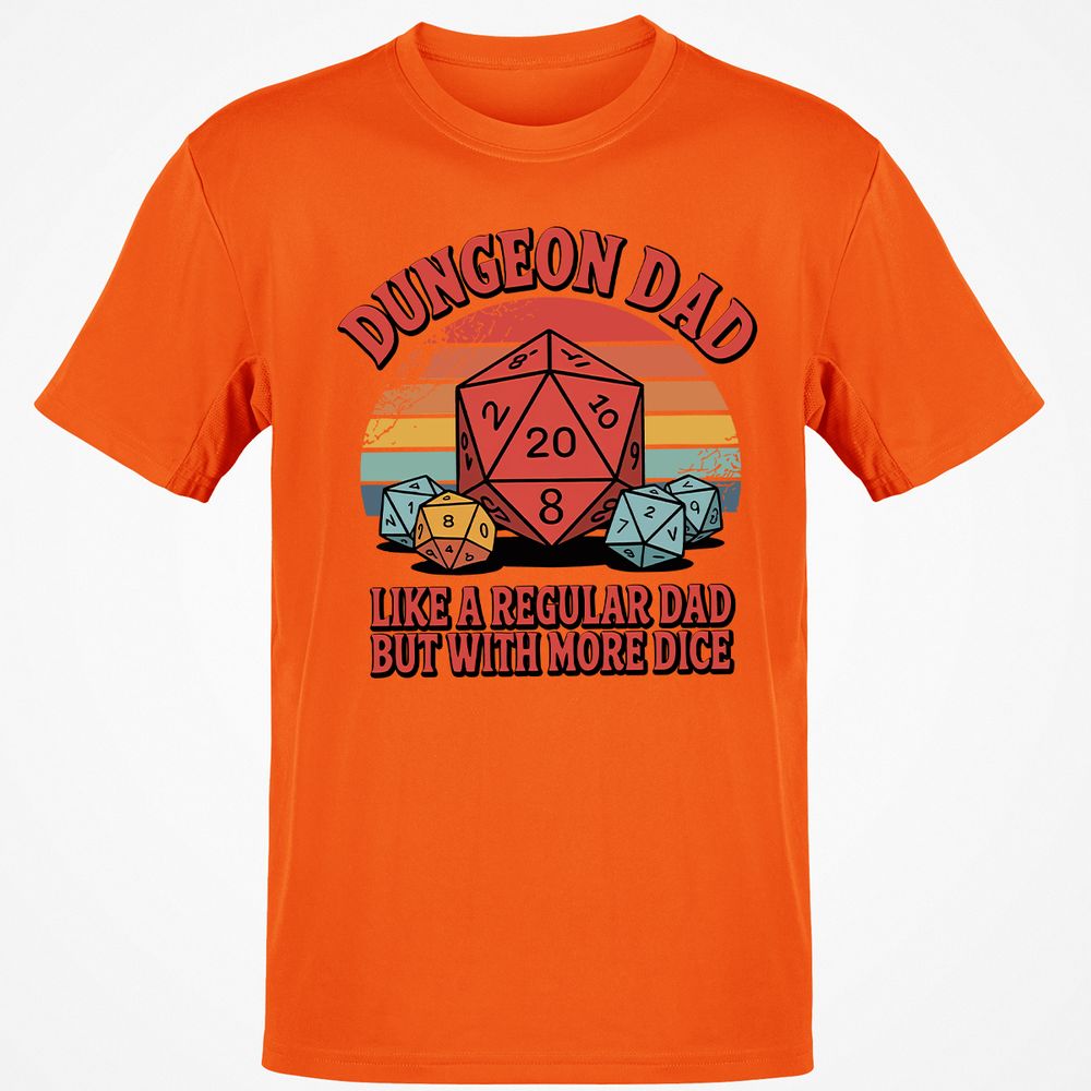 Dungeon Dad With More Dice Classic Unisex T-Shirt - Orange - 8