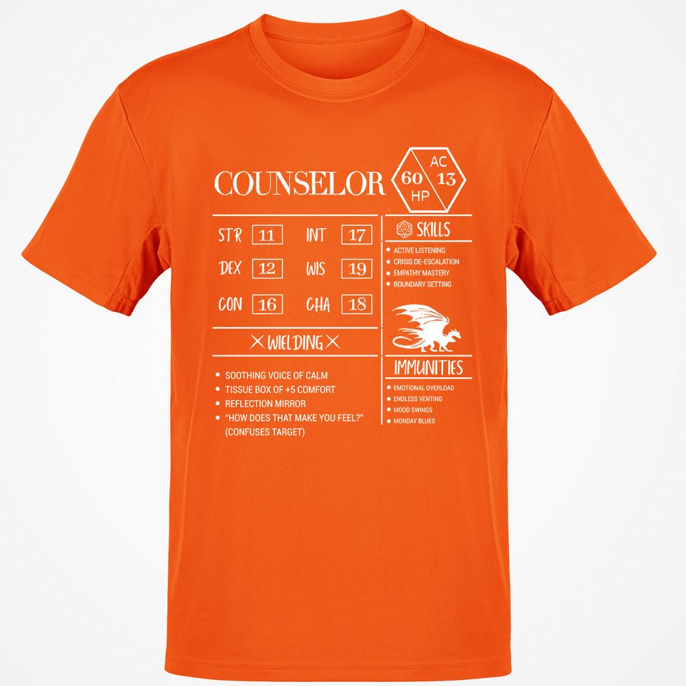 Counselor New Classic Unisex T-Shirt - Orange - 8