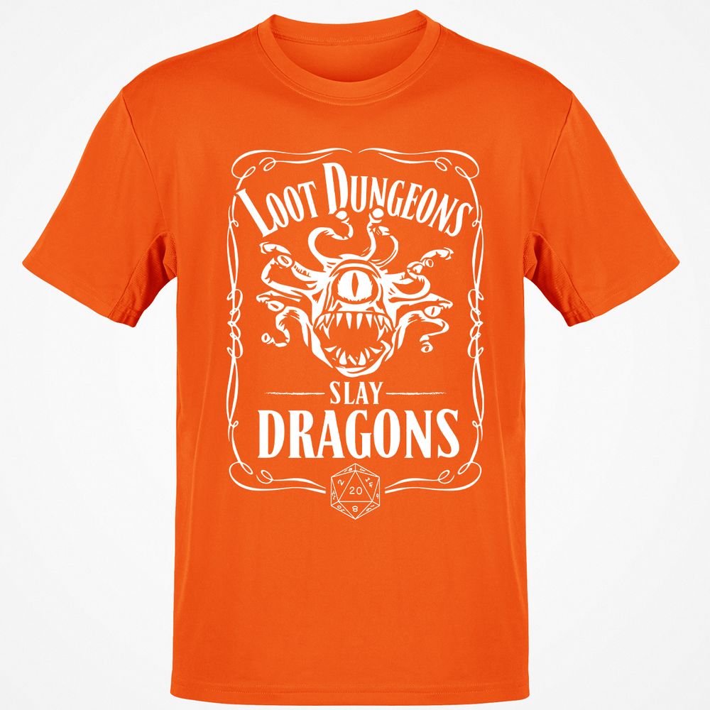 Loot Dungeon Slay Dragons Classic Unisex T-Shirt - Orange - 8