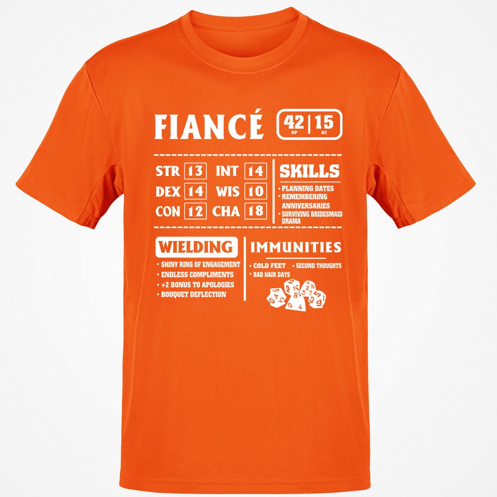 Fiance Stats Classic Unisex T-Shirt - Orange - 8
