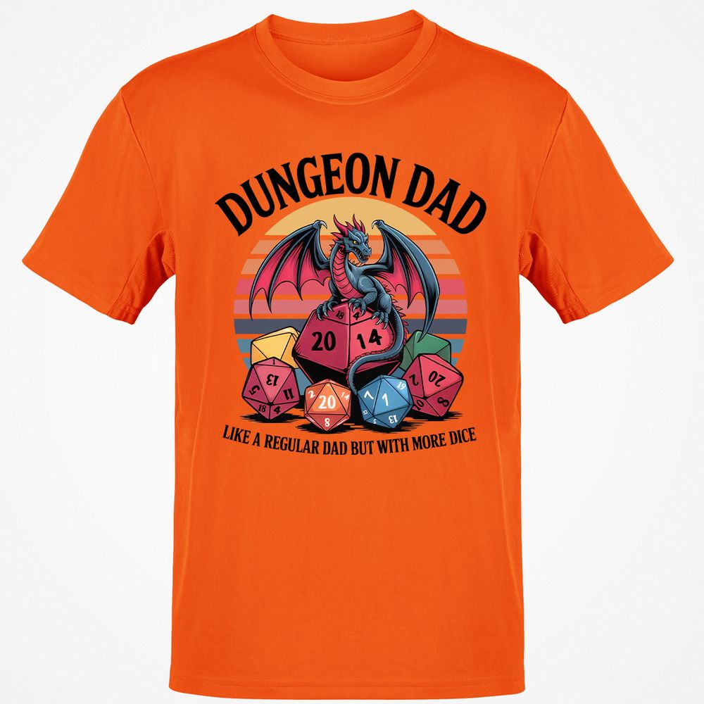 Dungeon Dad With More Dice Classic Unisex T-Shirt - Orange - 8