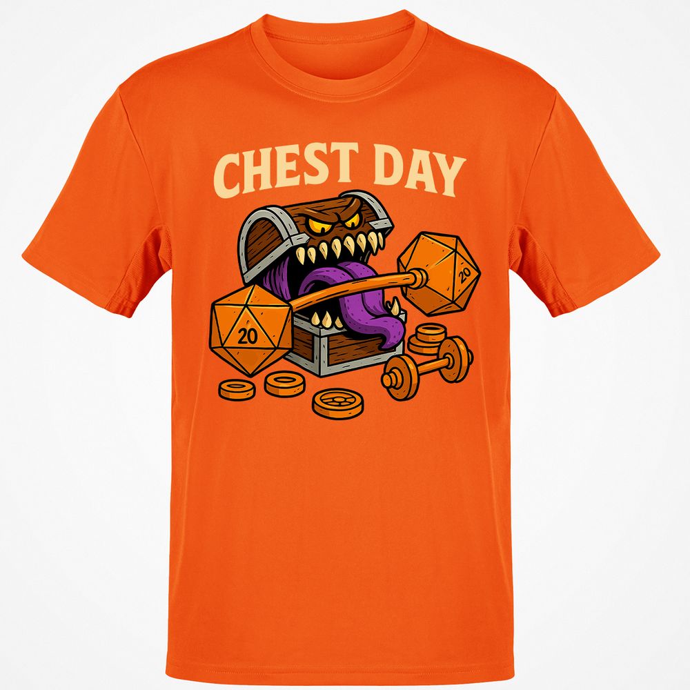 Chest Day Classic Unisex T-Shirt - Orange - 8