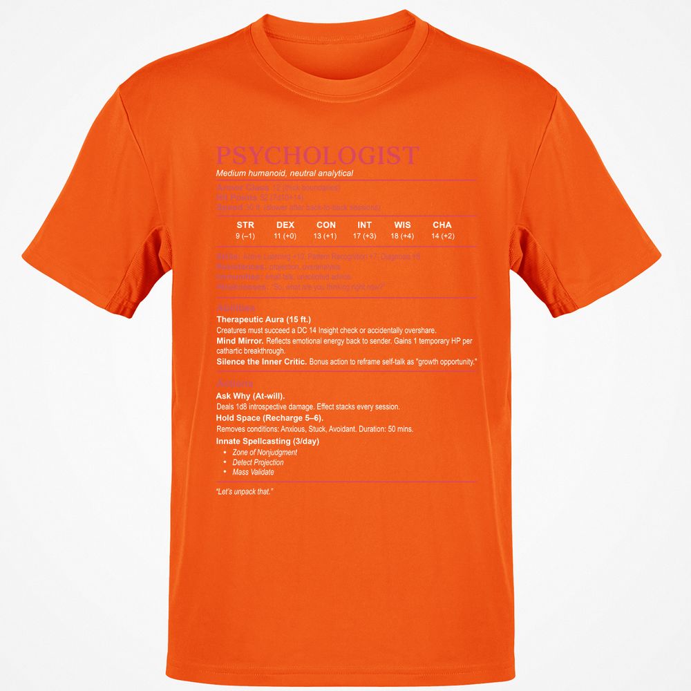 Psychologist Stats Classic Unisex T-Shirt - Orange - 8