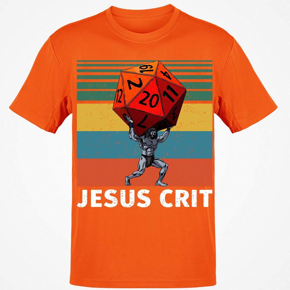 Jesus Crit Classic Unisex T-Shirt - Orange - 8