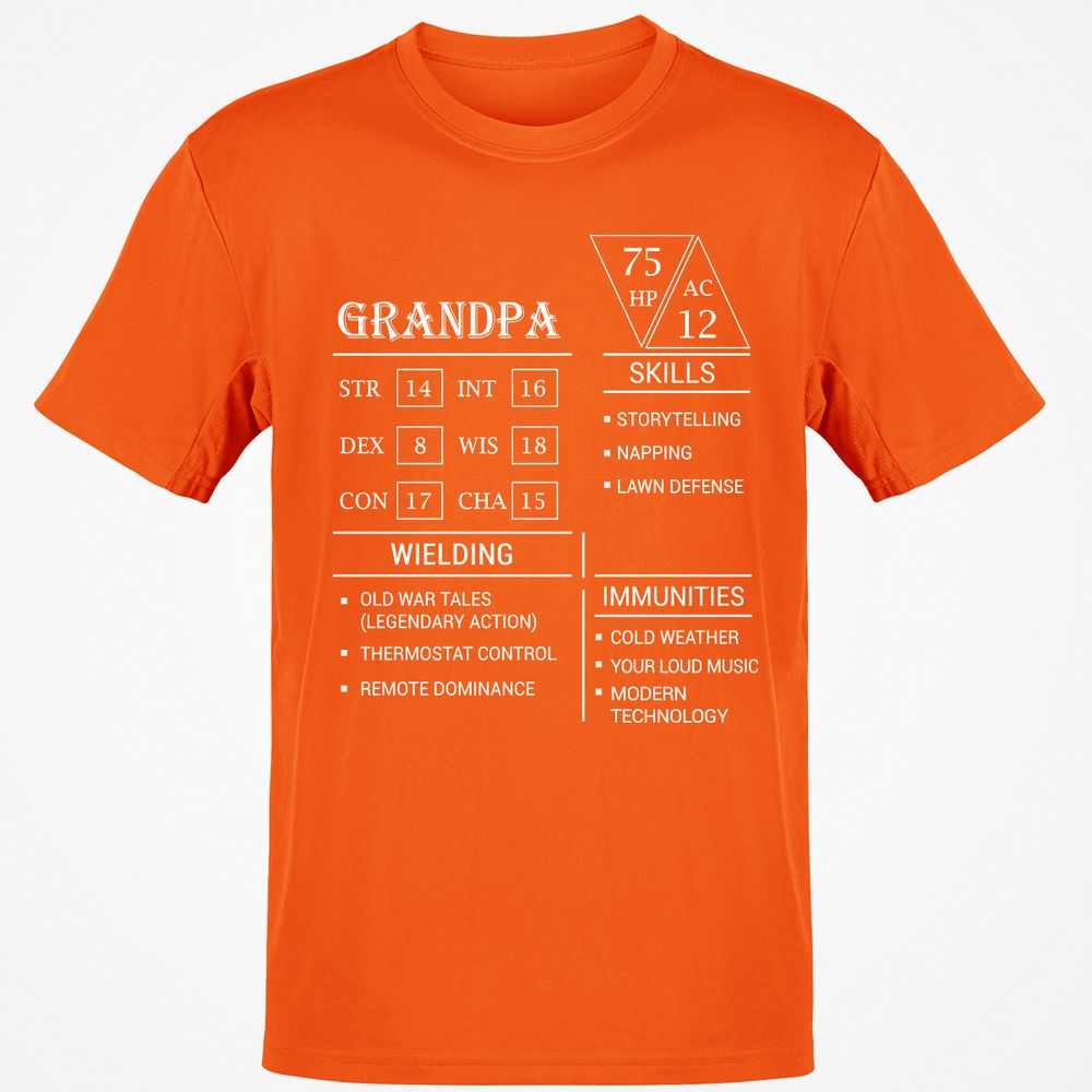 Grandpa Stats Classic Unisex T-Shirt - Orange - 8