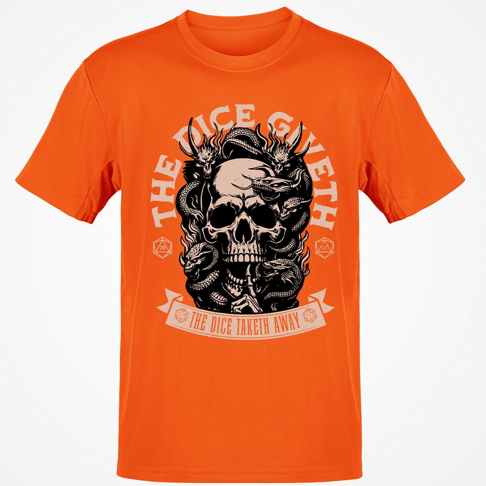 The Dice Giveth The Dice Taketh Away Classic Unisex T-Shirt - Orange - 8