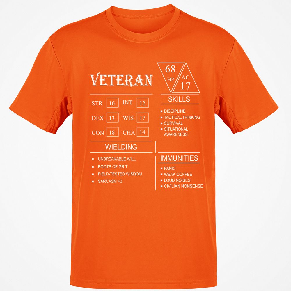 Veteran New Classic Unisex T-Shirt - Orange - 8