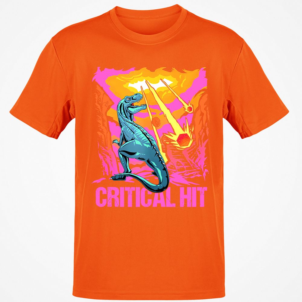 Dinosaur Critical Hit Classic Unisex T-Shirt - Orange - 8