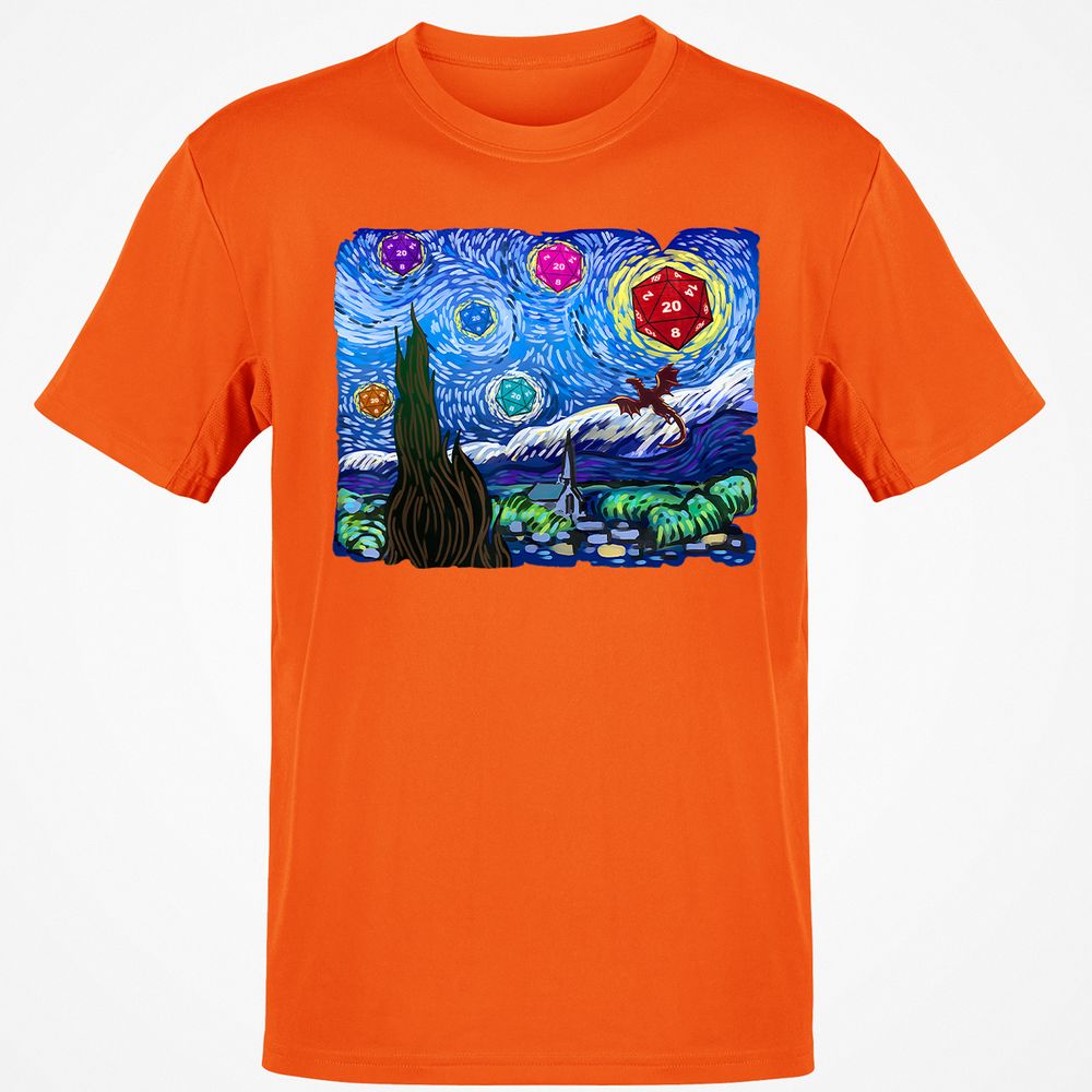 Dragon Starry Night Classic Unisex T-Shirt - Orange - 8