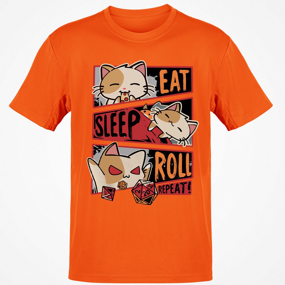 Eat Sleep Roll Repeat Classic Unisex T-Shirt - Orange - 8