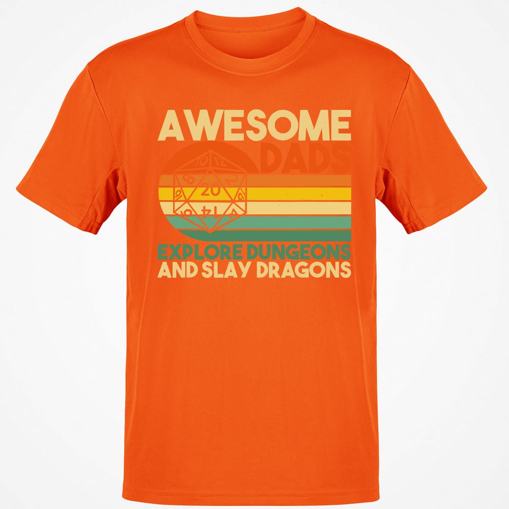 Awesome Dads Explore Dungeons Classic Unisex T-Shirt - Orange - 8