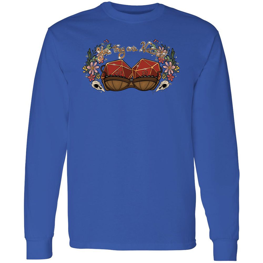 Yes They're Natural Long Sleeve T-Shirt - Royal - 8