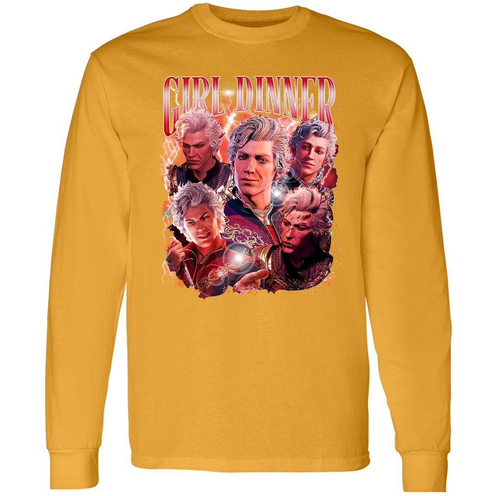 Astarion Girl Dinner Long Sleeve T-Shirt - Gold - 9