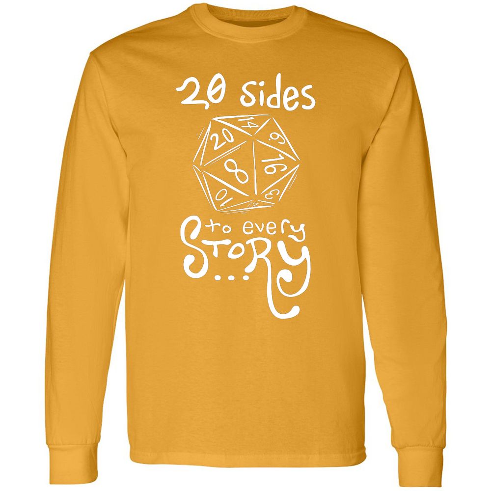 20 Sides to Every Story Long Sleeve T-Shirt - Gold - 9