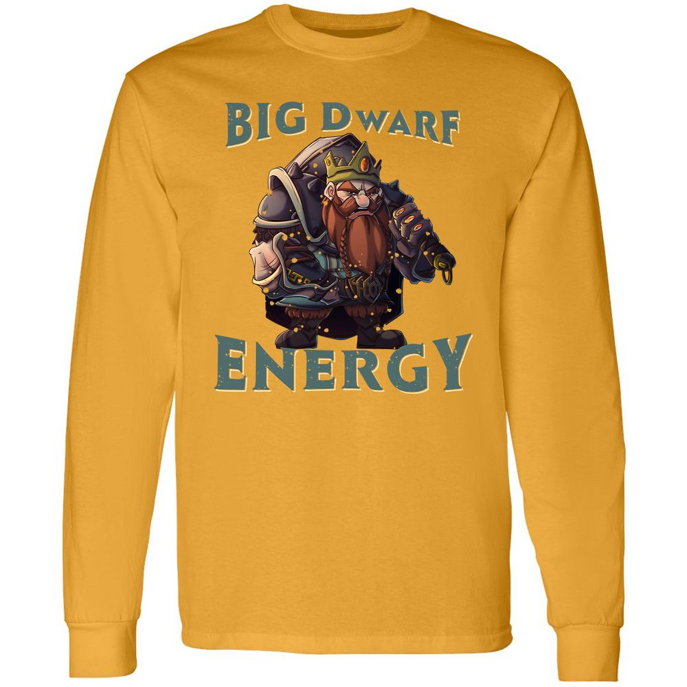 Big Dwarf Energy Long Sleeve T-Shirt - Gold - 9