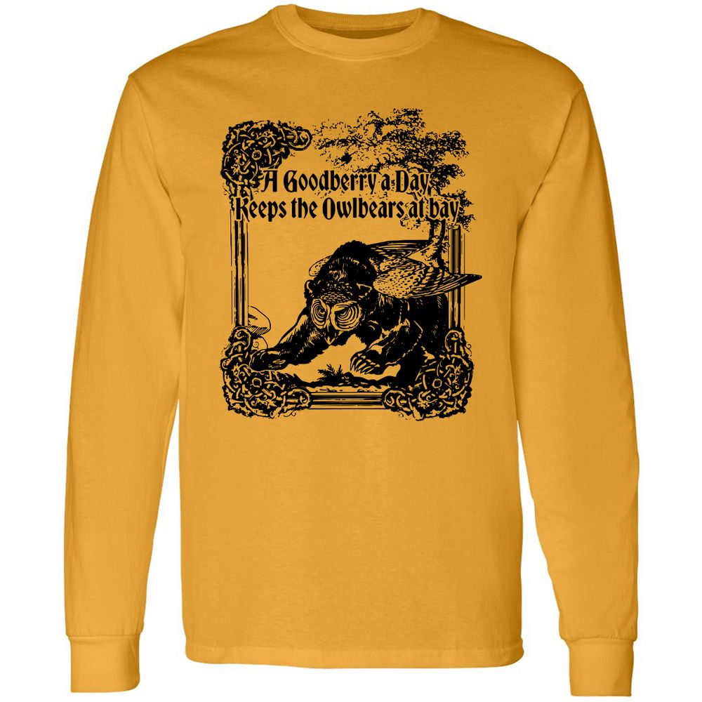 A Goodberry A Day Keeps The Owlbears At Bay Long Sleeve T-Shirt - Gold - 9
