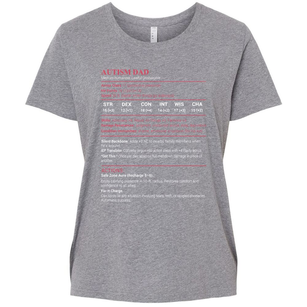 Autism Dad Ladies Curvy Jersey - Granite Heather - 9