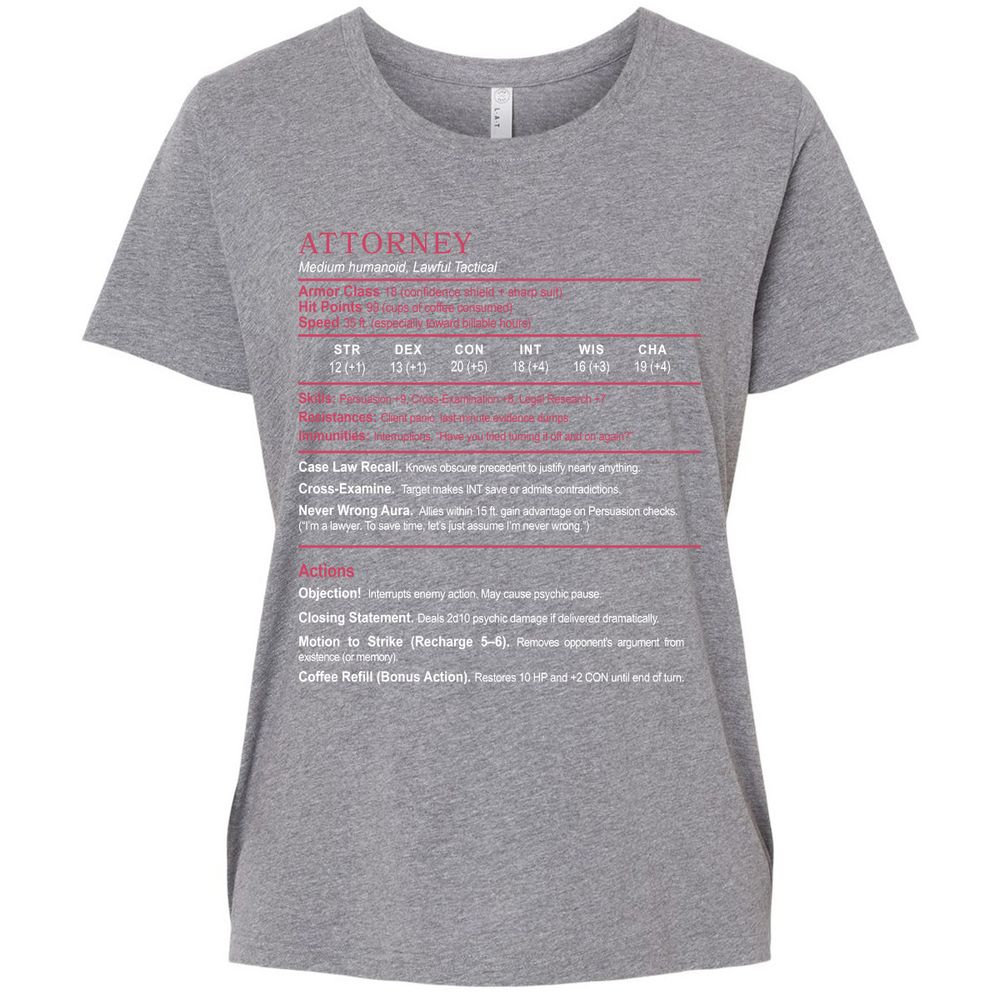 Attorney Ladies Curvy Jersey - Granite Heather - 9