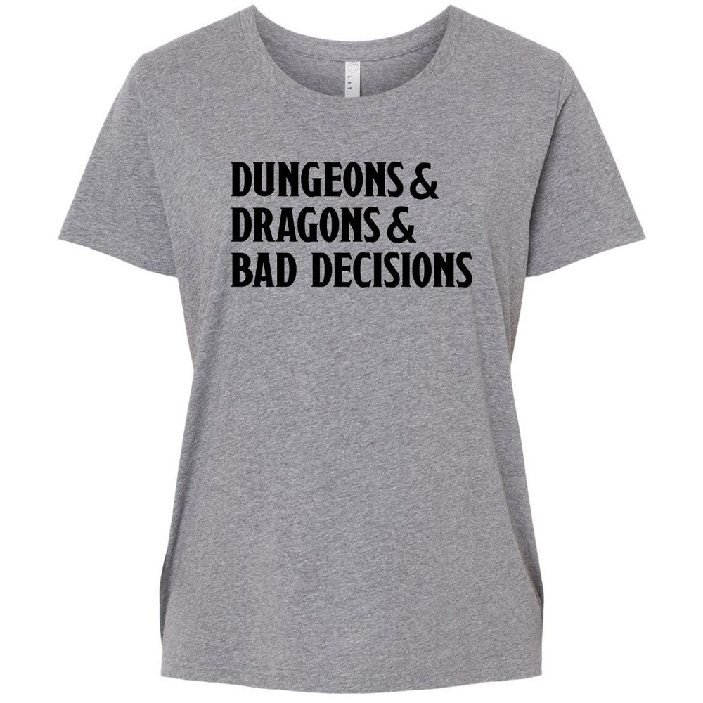 Bad Decisions Ladies Curvy Jersey - Granite Heather - 9