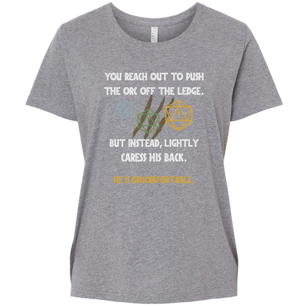 YOU REACH OUT TO PUSH Ladies Curvy Jersey - Granite Heather - 9