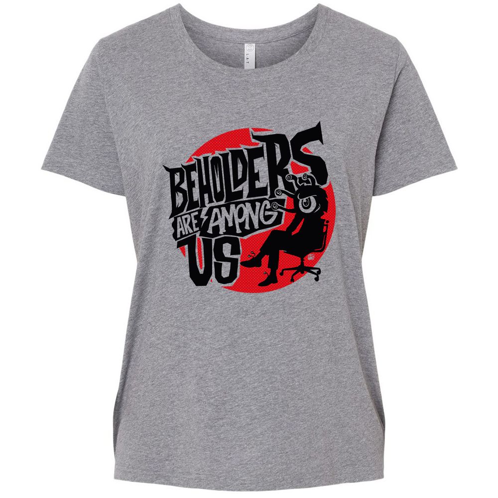 Beholders Are Among Us Ladies Curvy Jersey - Granite Heather - 9