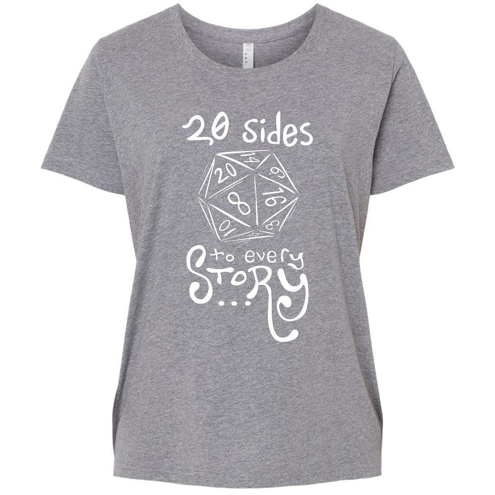 20 Sides to Every Story Ladies Curvy Jersey - Granite Heather - 9