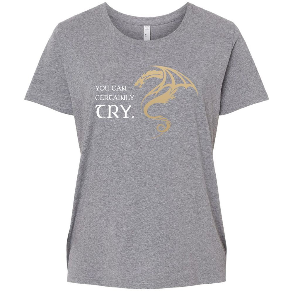 You Can Certainly Try Ladies Curvy Jersey - Granite Heather - 9