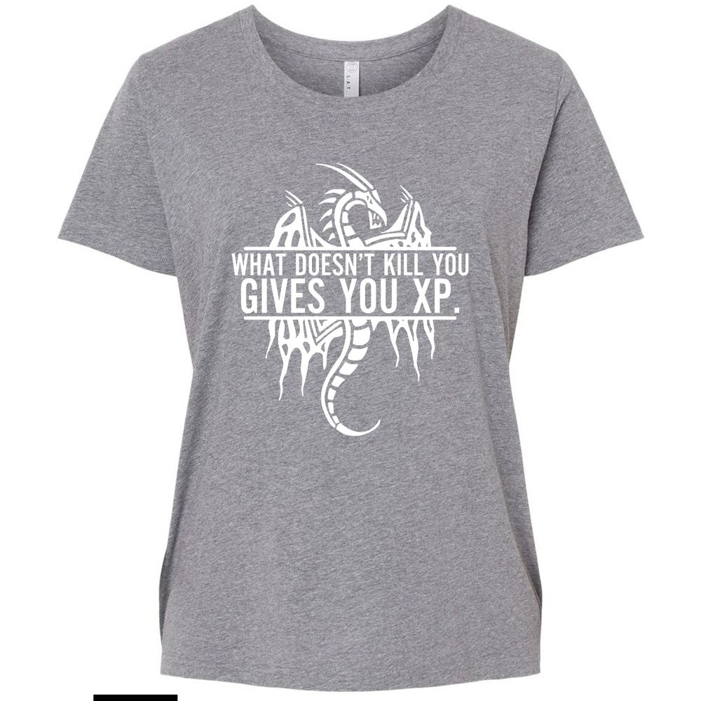 What Doesn't Kill You Ladies Curvy Jersey - Granite Heather - 9