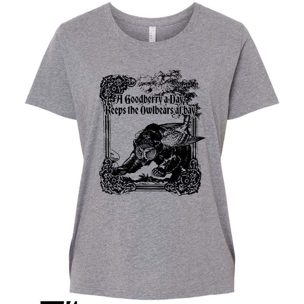 A Goodberry A Day Keeps The Owlbears At Bay Ladies Curvy Jersey - Granite Heather - 9