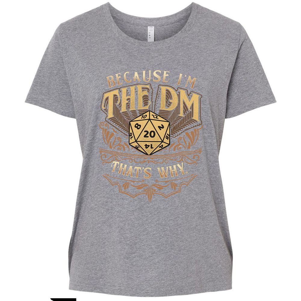 Because I'm The Dm That's Why Ladies Curvy Jersey - Granite Heather - 9