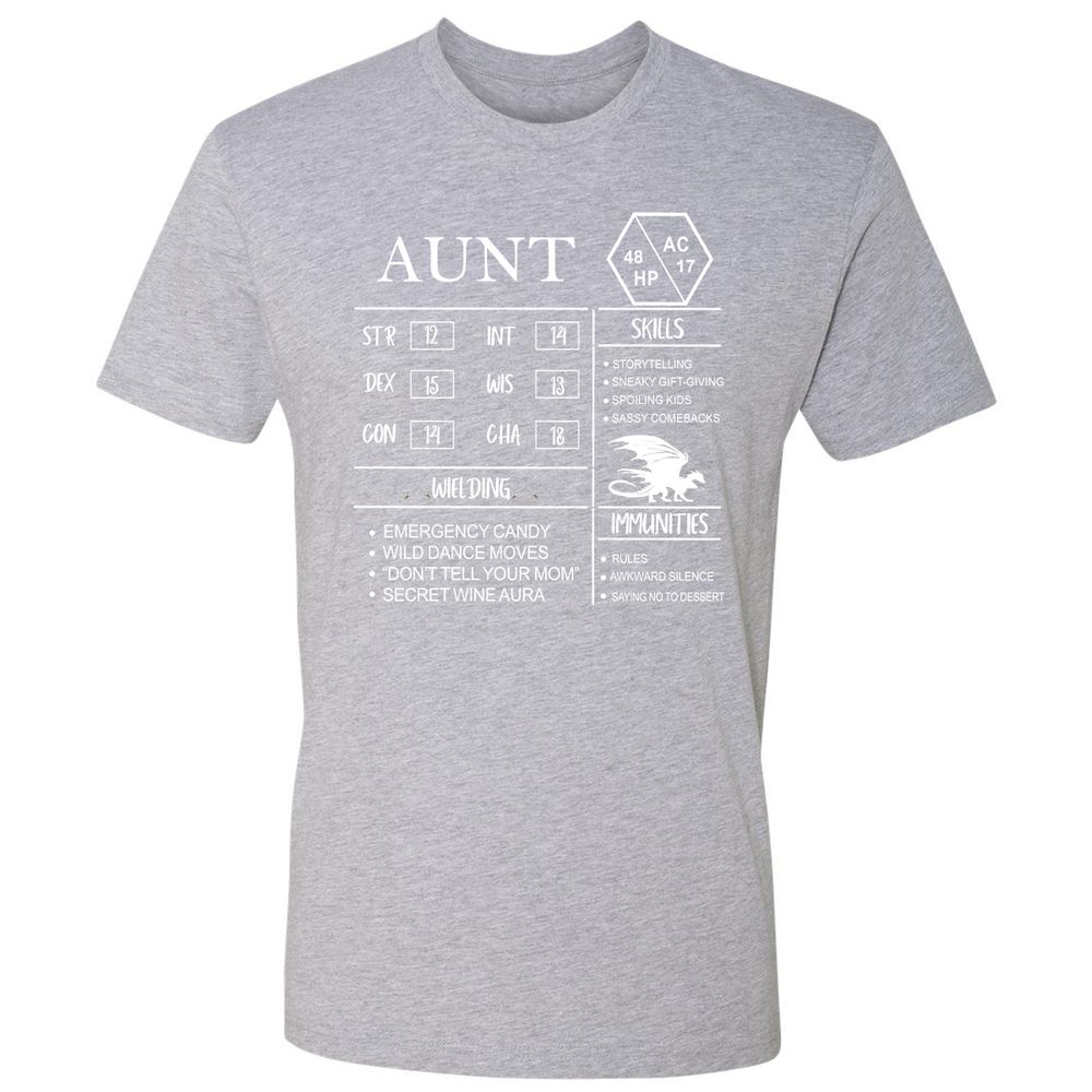 Aunt Stats Premium Unisex T-Shirt - Heather Grey - 9