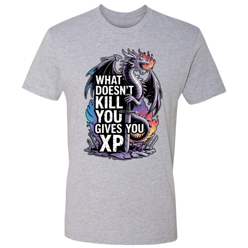 What Doesn't Kill You Dragon Premium Unisex T-Shirt - Heather Grey - 9