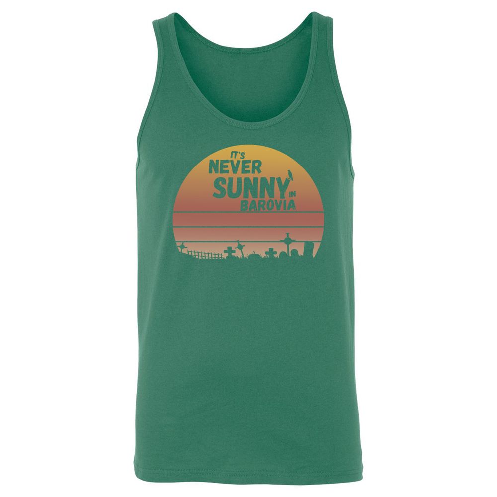 Vintage It's Never Sunny In Barovia Unisex Jersey Tank - Kelly - 9